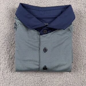 Mizzen + Main Polo Shirt Mens XL Blue Striped Phil Mickelson Casual Golf *Flaws